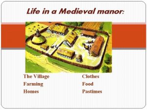 Life in a Medieval manor The Village Farming