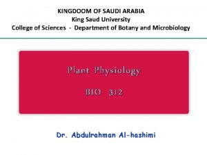 KINGDOOM OF SAUDI ARABIA King Saud University College