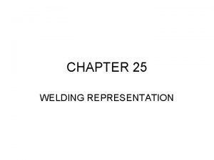 CHAPTER 25 WELDING REPRESENTATION 25 1 IMPORTANCE OF