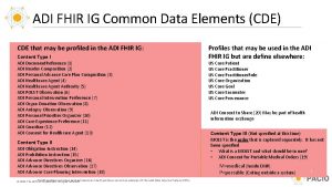 ADI FHIR IG Common Data Elements CDE CDE