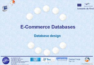 ECommerce Databases Database design ECOMMERCE JOBS This project