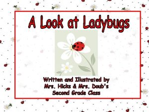 Table of Contents Ladybug Facts page 2 Ladybug