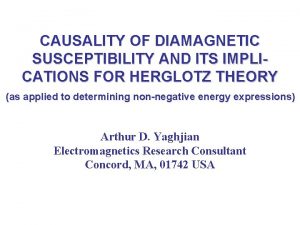 CAUSALITY OF DIAMAGNETIC SUSCEPTIBILITY AND ITS IMPLICATIONS FOR