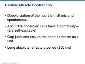Cardiac Muscle Contraction Depolarization of the heart is