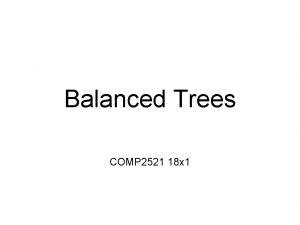 Balanced Trees COMP 2521 18 x 1 BST