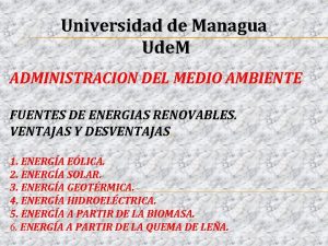 Universidad de Managua Ude M ADMINISTRACION DEL MEDIO