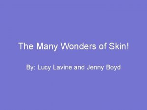 The Many Wonders of Skin By Lucy Lavine