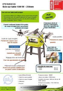 ETS 1525 SCHG Scie sur table 1500 W