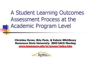 A Student Learning Outcomes Assessment Process at the