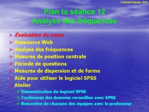 Benoit Duguay 2021 Plan la sance 12 Analyse