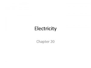 Electricity Chapter 20 Electricity Concept Symbol Unit Current
