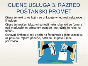 CIJENE USLUGA 3 RAZRED POTANSKI PROMET Cijena je