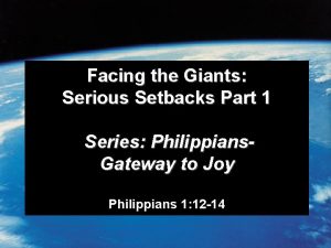 Facing the Giants Serious Setbacks Part 1 Series