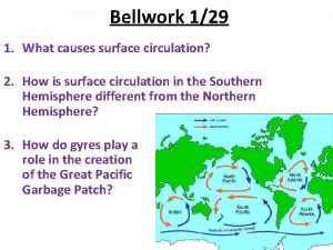 Bellwork 129 1 What causes surface circulation 2