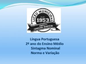 Lngua Portuguesa 2 ano do Ensino Mdio Sintagma