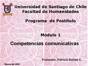 Universidad de Santiago de Chile Facultad de Humanidades