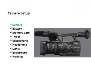 Camera Setup Camera Battery Memory Card Tripod Microphone