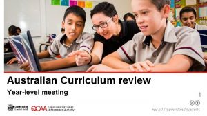 Yearlevel meeting 210360 Australian Curriculum review Current Australian