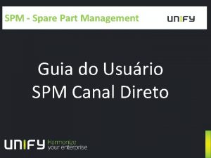 SPM Spare Part Management Guia do Usurio SPM