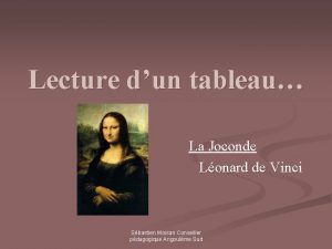 Lecture dun tableau La Joconde Lonard de Vinci