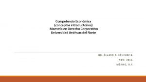 Competencia Econmica conceptos introductorios Maestra en Derecho Corporativo