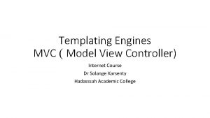 Templating Engines MVC Model View Controller Internet Course