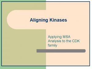 Aligning Kinases Applying MSA Analysis to the CDK