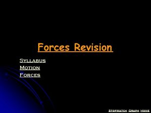 Forces Revision Syllabus Motion Forces Stopwatch Graph Home