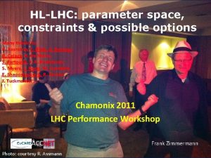 HLLHC parameter space constraints possible options Many thanks