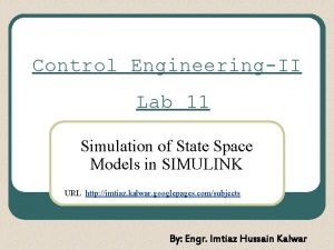 Control EngineeringII Lab 11 Simulation of State Space