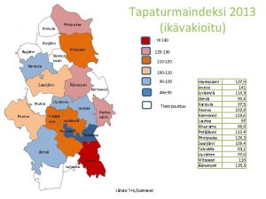 Kinnula Tapaturmaindeksi 2013 ikvakioitu Pihtipudas Yli 130 Kivijrvi