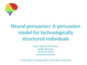 Neural persuasion A persuasion model for technologically structured