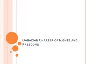 CANADIAN CHARTER OF RIGHTS AND FREEDOMS Pierre elliot