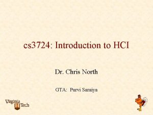 cs 3724 Introduction to HCI Dr Chris North
