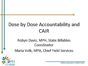 Dose by Dose Accountability and CAIR Robyn Davis