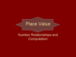 Place Value Number Relationships and Computation Vocabulary Digit