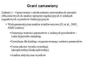 Grant zamawiany Zadanie 1 Opracowanie i udoskonalenie uniwersalnych