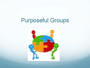 Purposeful Groups Purposeful Productive Grouping All students are