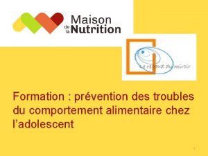 Formation prvention des troubles du comportement alimentaire chez