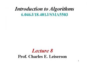 Introduction to Algorithms 6 046 J18 401 JSMA