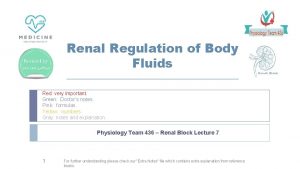 Renal Regulation of Body Fluids Red very important