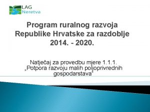 Program ruralnog razvoja Republike Hrvatske za razdoblje 2014