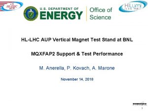 HLLHC AUP Vertical Magnet Test Stand at BNL