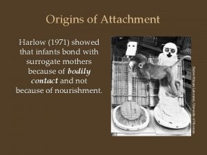 Origins of Attachment Harlow Primate Laboratory University of