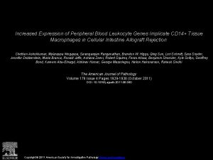 Increased Expression of Peripheral Blood Leukocyte Genes Implicate