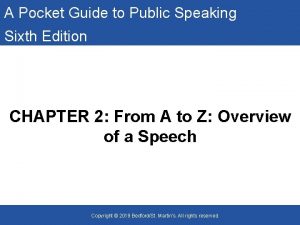 A Pocket Guide to Public Speaking Sixth Edition