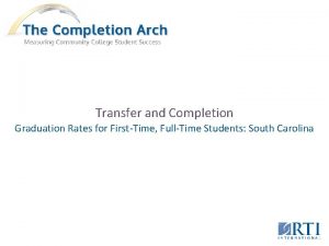 Transfer and Completion Graduation Rates for FirstTime FullTime