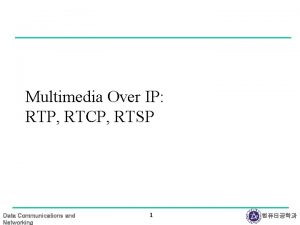 Multimedia Over IP RTP RTCP RTSP Data Communications