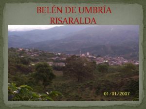 BELN DE UMBRA RISARALDA IDENTIFICACIN DEL MUNICIPIO Beln