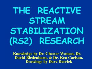 THE REACTIVE STREAM STABILIZATION RS 2 RESEARCH Knowledge